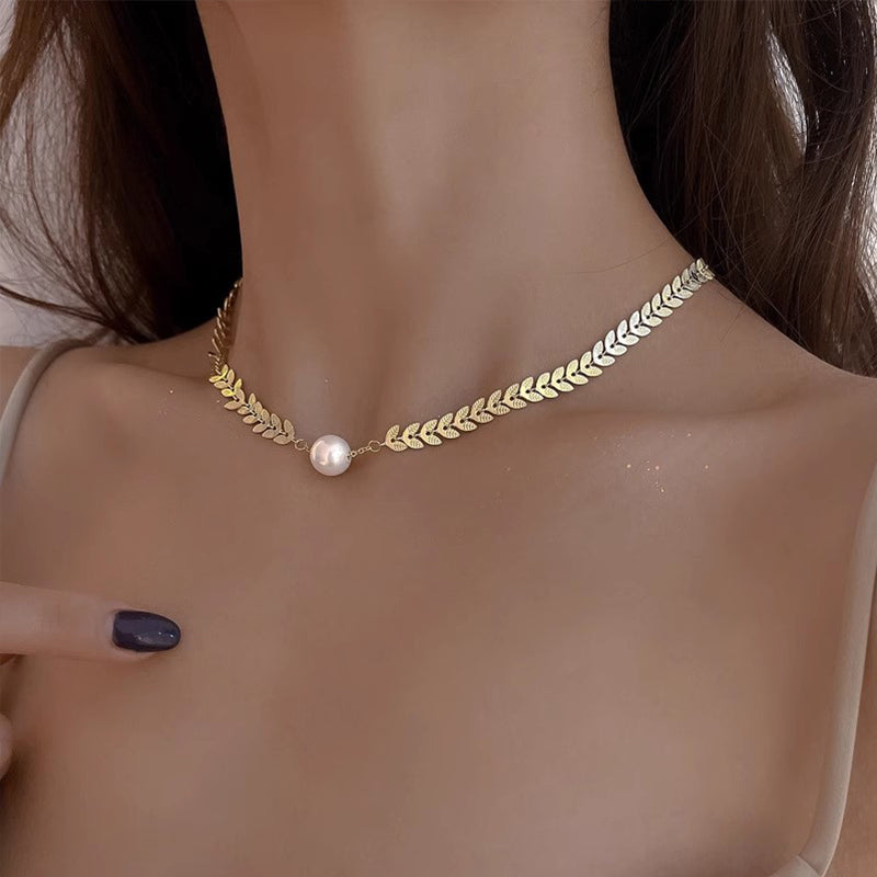 elegant basic grain alloy plating 14k gold plated women's bracelets necklace