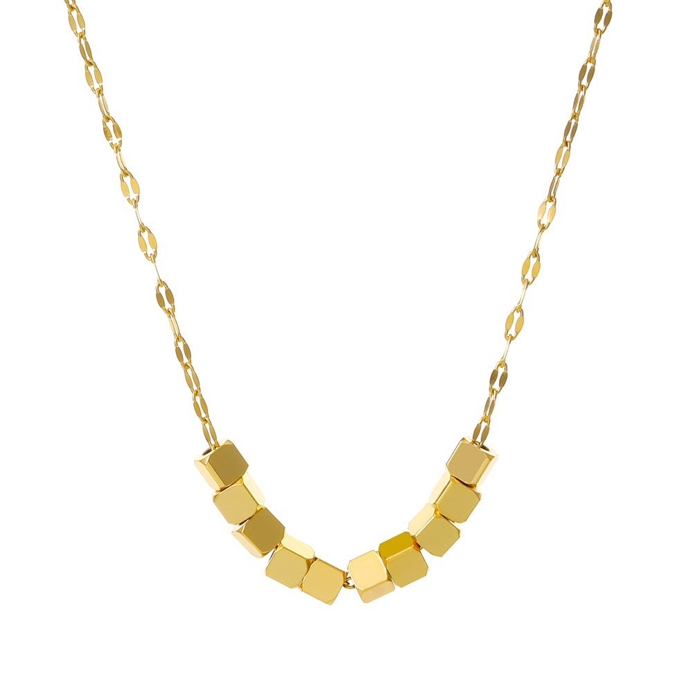 simple style geometric stainless steel 14k gold plated necklace