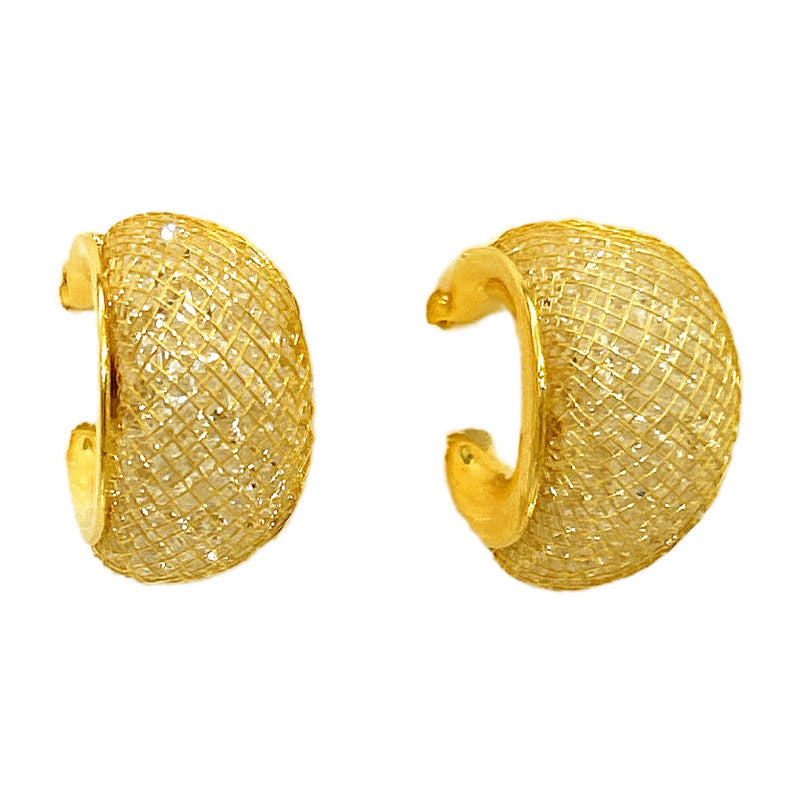 1 pair simple style u shape plating copper 24k gold plated earrings