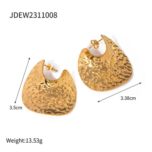 1 pair ig style geometric plating stainless steel 18k gold plated earrings